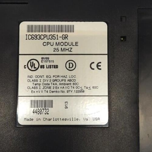 GE FANUC IC693CPU351-GR CPU MODULE 25MHZ