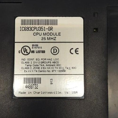 GE FANUC IC693CPU351-GR CPU MODULE 25MHZ