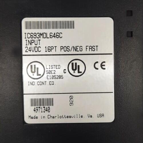GE FANUC IC693MDL646C GE FANUC INPUT 24VDC 16PT POS/NEG FAST