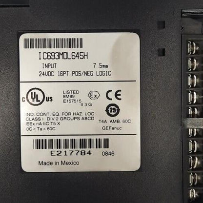 GE FANUC IC693MDL645H INPUT 24VDC 16PT POS/NEG LOGIC