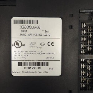 GE FANUC IC693MDL645G INPUT 24VDC 16PT POS/NEG LOGIC