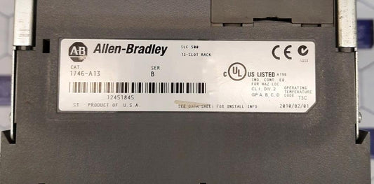 ALLEN BRADLEY 1746-A13 SLC500-13SLOT RACK Ser.B