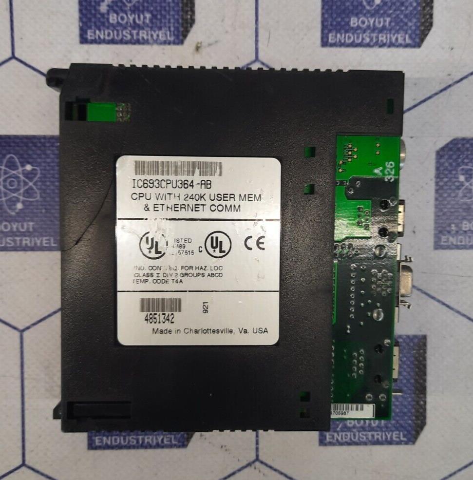 GE FANUC IC693CPU364-AB CPU WITH 240K USER MEM & ETHERNET COMM