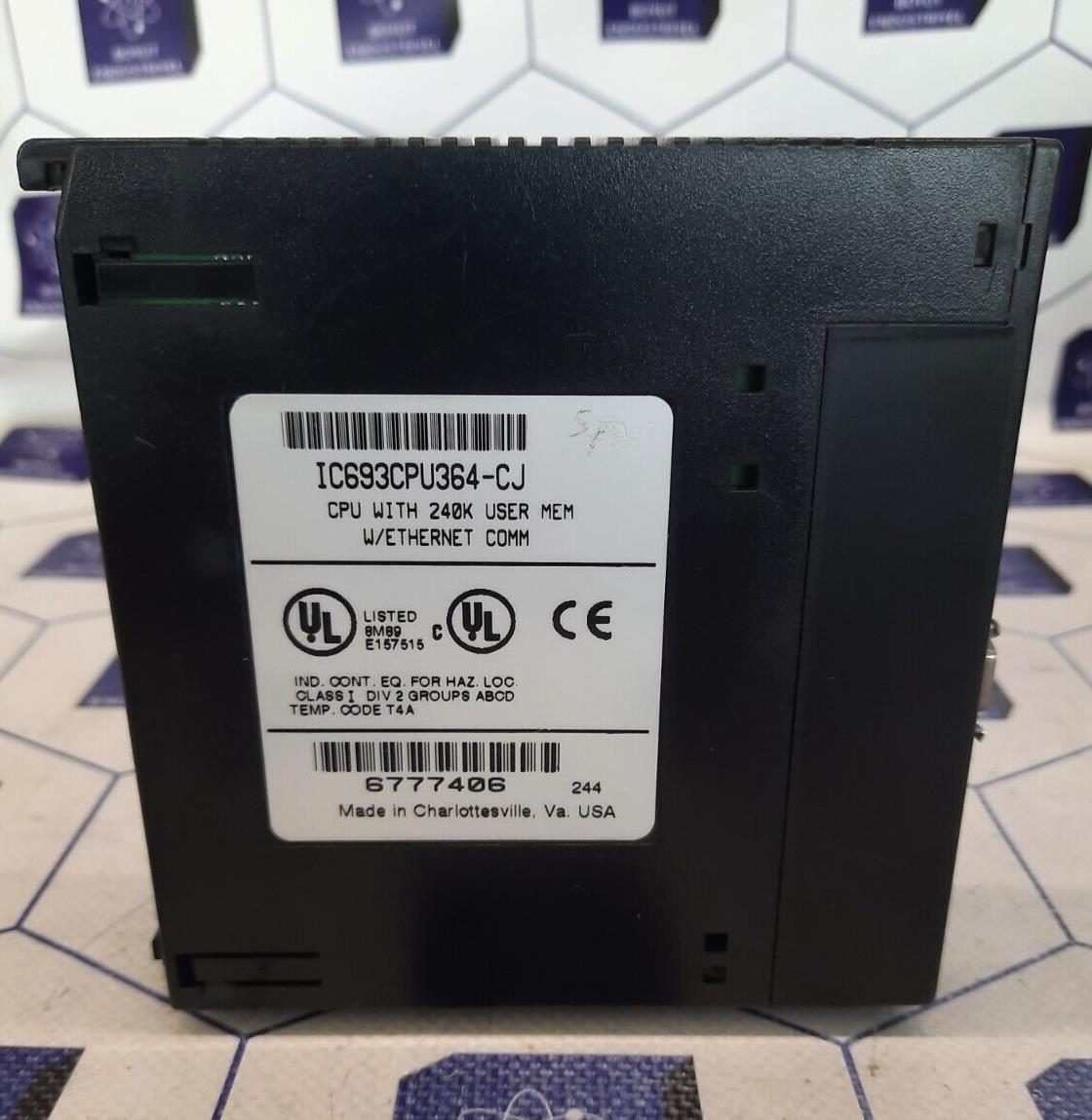 GE FANUC IC693CPU364-CJ CPU WITH 240K USER MEM W/ETHERNET COMM