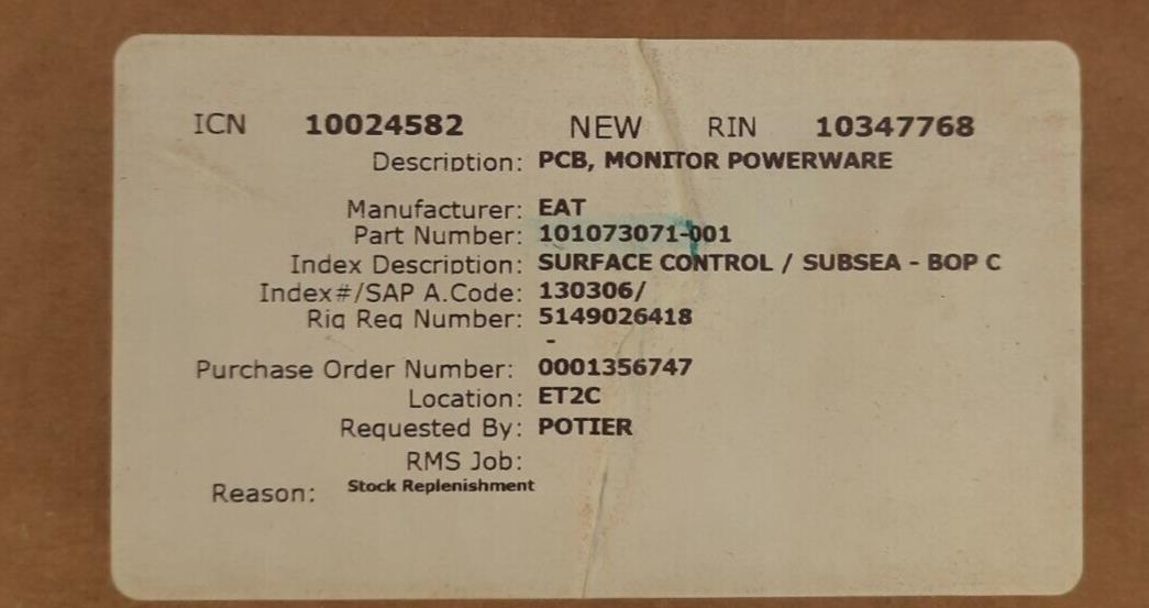 EATON 101073071-001 PCB MONITOR POWERWARE