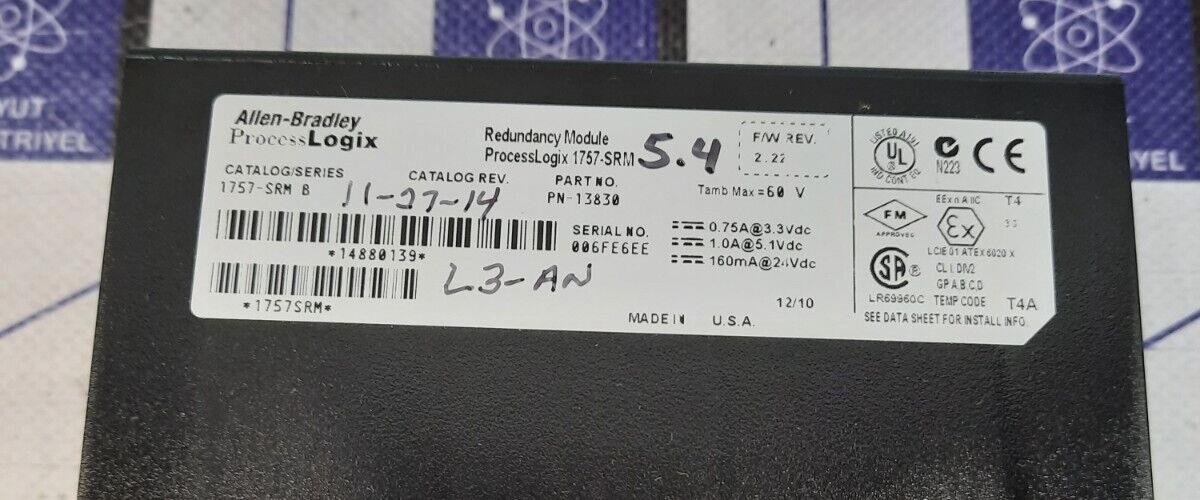 ALLEN BRADLEY 1757-SRM Ser B REDUNDANCY MODULE PROCESSLOGIX