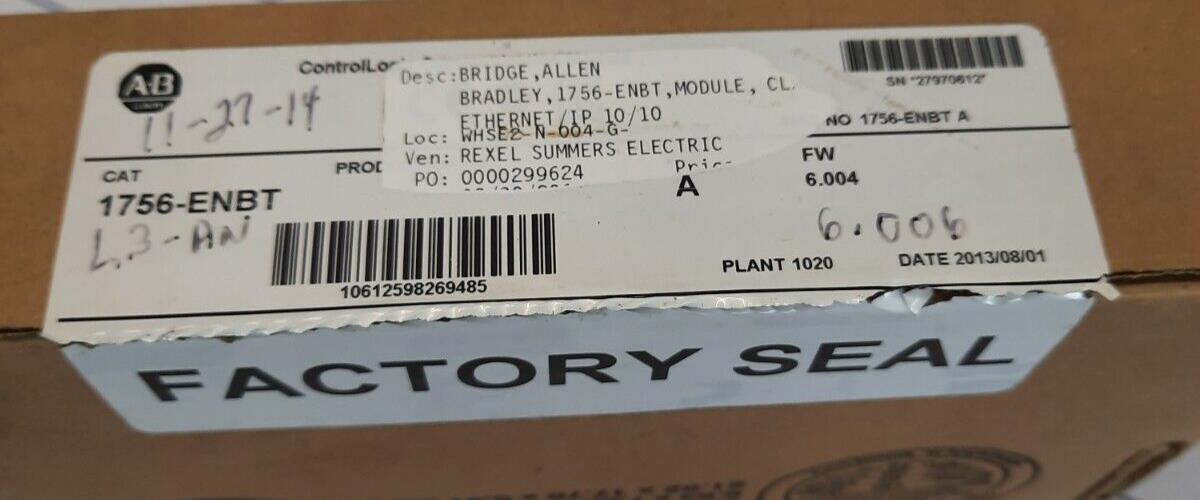 ALLEN BRADLEY 1756-ENBT CONTROLLOGIX COMMUNICATION MODULE