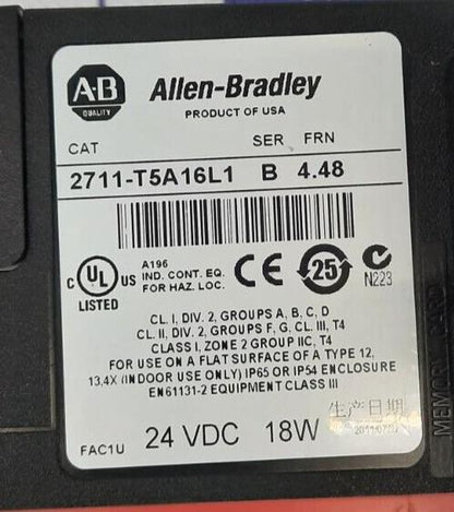 ALLEN BRADLEY 2711-T5A16L1 PANELVIEW 550 - RS-232 DF1