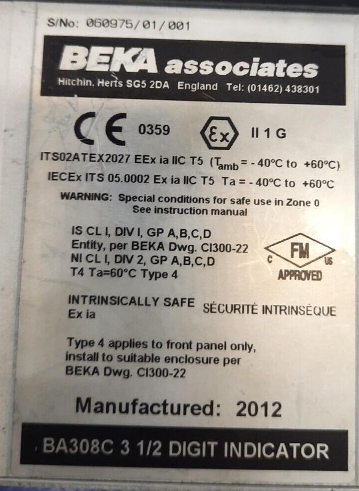 BEKA BA308C 1/2 DIGIT INDICATOR