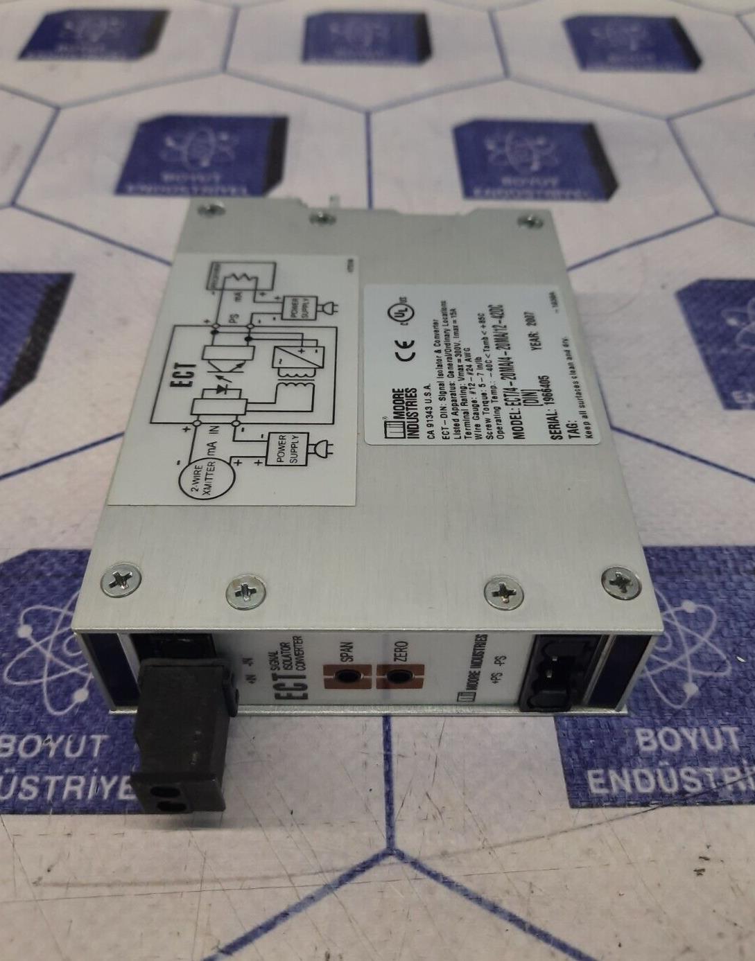 Moore Industries ECT ECT/4-20MA/4-20MA/12-42DC SIGNAL IZOLATOR CONVERTER