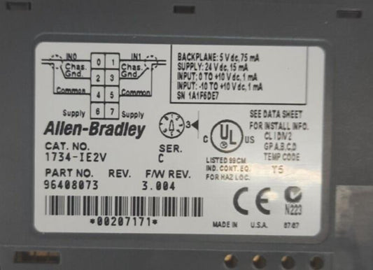 ALLEN BRADLEY  1734-IE2V BACK PANEL SUPPLY