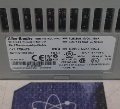 ALLEN BRADLEY 1794-IT8 THERMOCOUPLE INPUT 8 CHANNEL2014