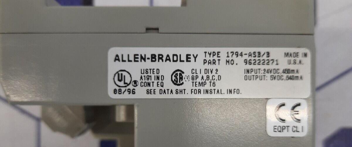 ALLEN BRADLEY 1794-ASB/B  24VDC POWER SUPPLY RID ADAPTER