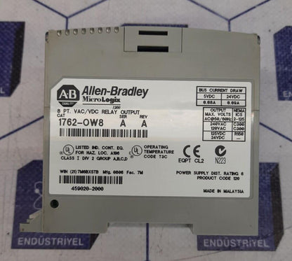 ALLEN BRADLEY  1762-OW8 MicroLogix 1200 8PT VAC/VDC RELAY OUTPUT