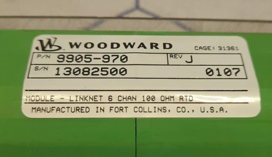 WOODWARD 9905-970 LINKNET 6 CHANNEL 100 OHM RTD Rev:J