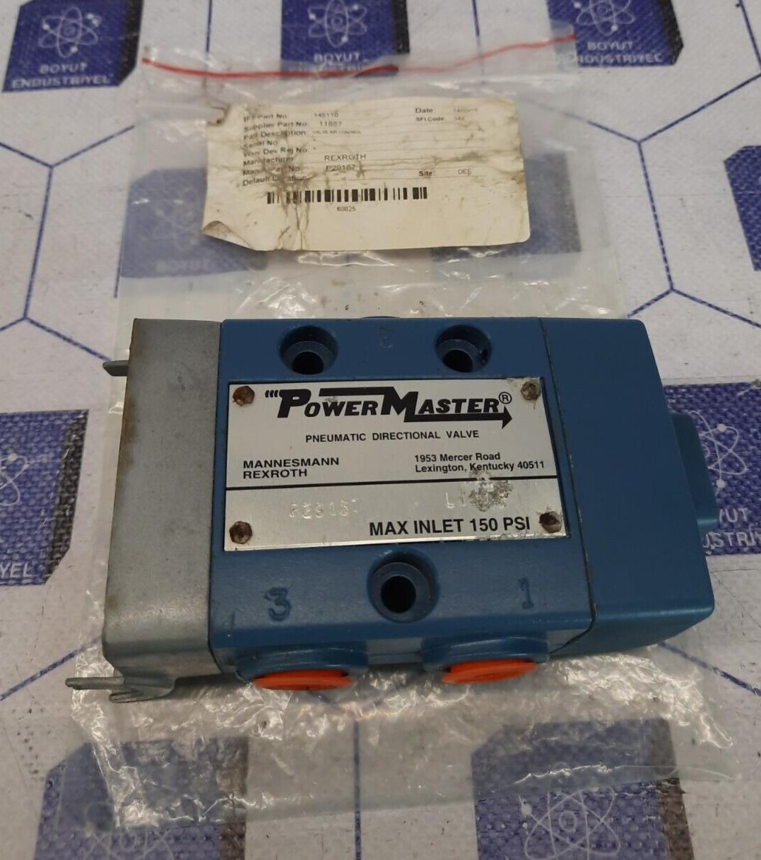 MANNESNANN REXROTH POWER MASTER-PNEUMATIC DIRECTIONAL VALVE P29187
