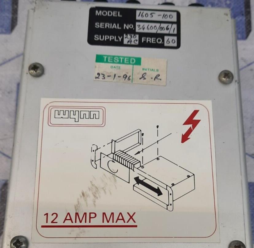 WYNN MARINE LIMITED 1605-100 CHELTENHAM ENGLAND 12 AMP MAX