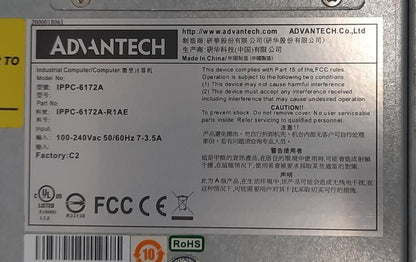 ADVANTECH INDUSTRIAL IPPC-6172A COMPUTER IPPC-6172A-R1AE