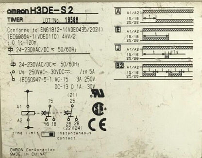 OMRON H3DE-S2 TIMER RELAY