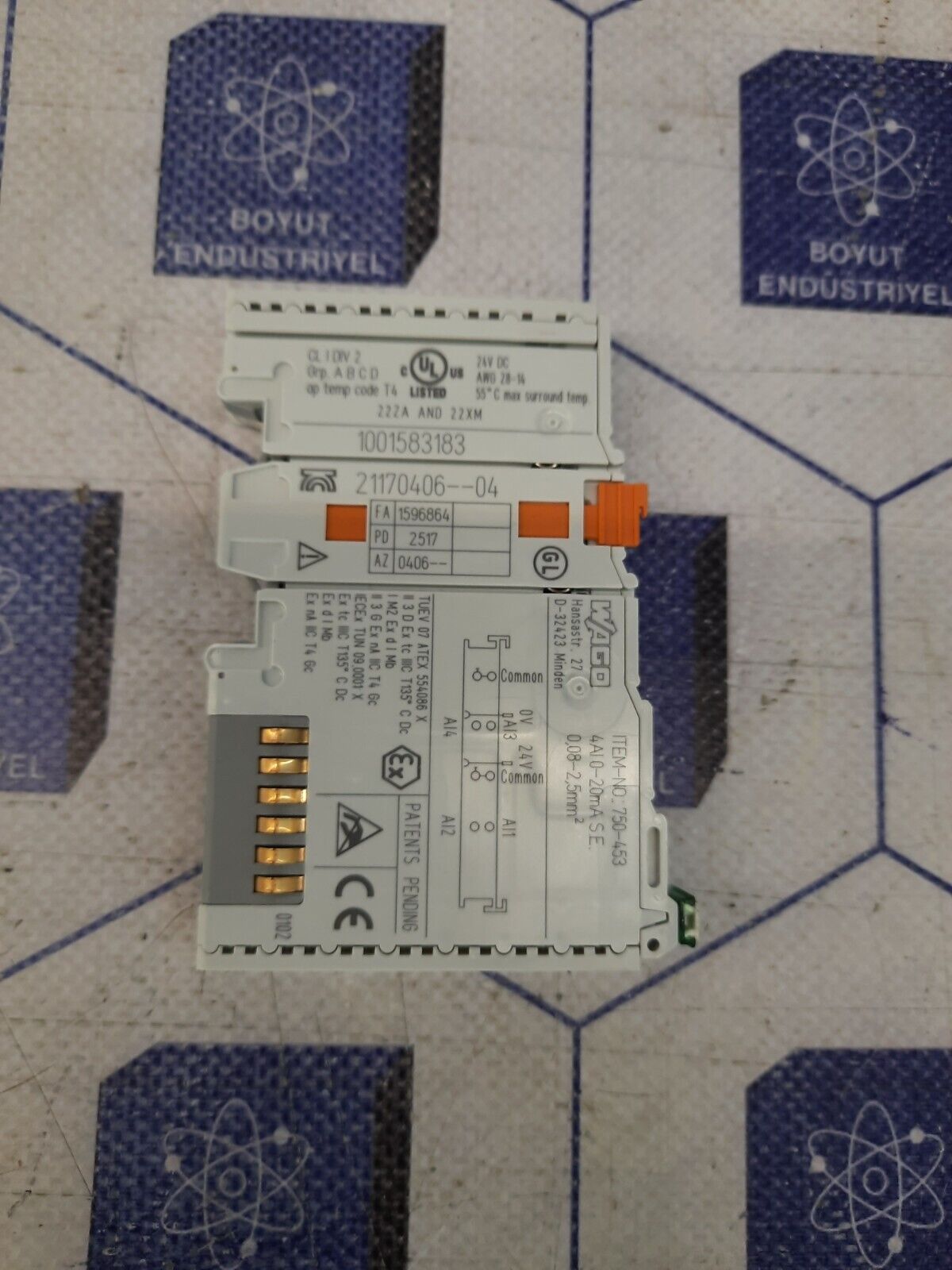 Wago 750-453 Industrial Control System 4 analog inputs; DC 0...20 mA