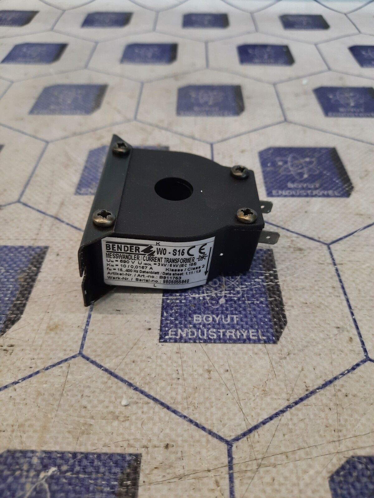 BENDER W0-S15 MESSWANDLER CURRENT TRANSDORMER