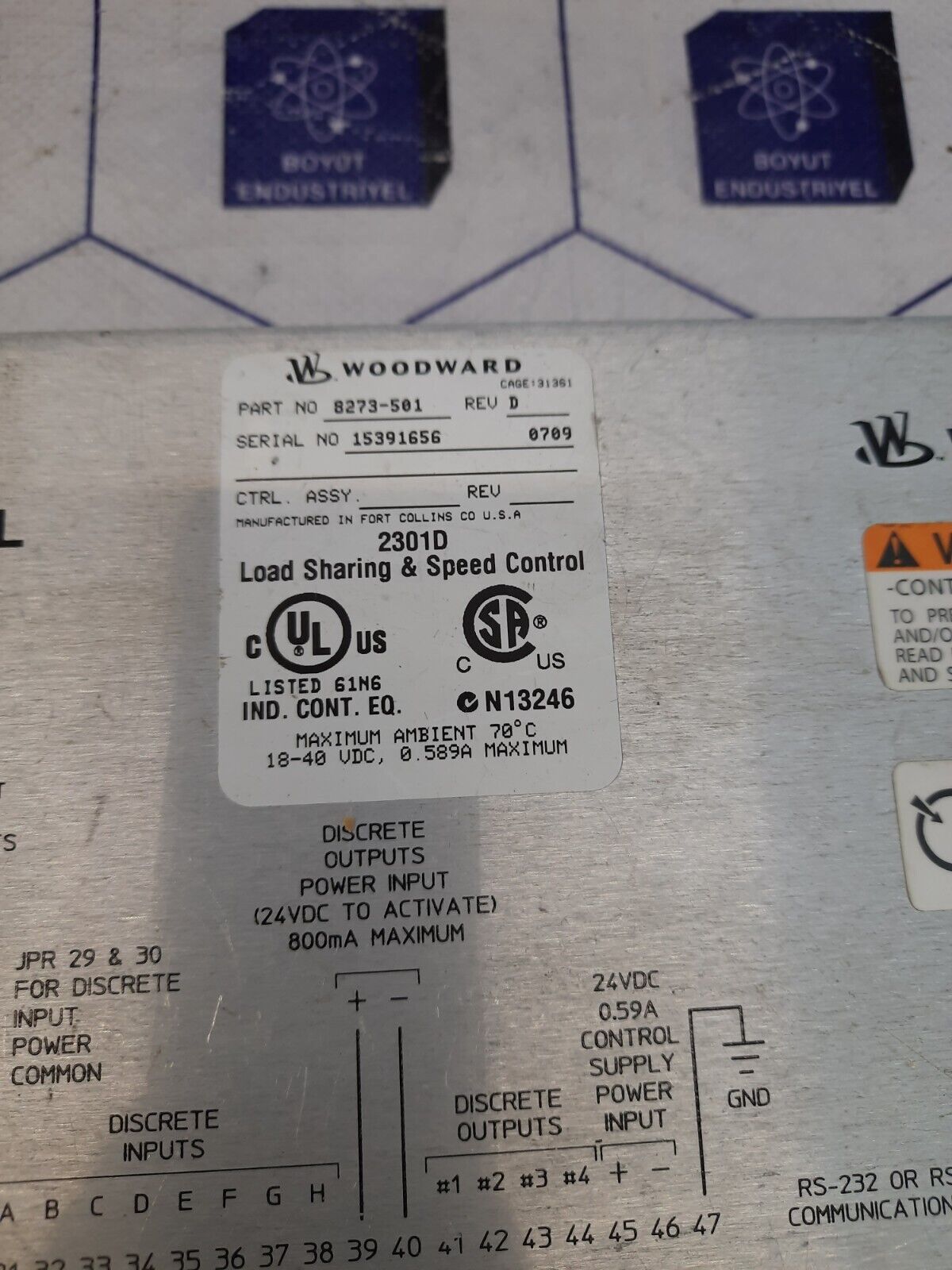 WOODWARD 8273-501 REV.D  2301D DIGITAL LOAD SHARING & SPEED CONTROL