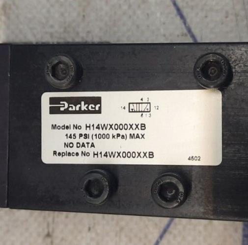 Parker H14WX000XXB 145 PSI (1000 kPa) MAX NO DATA