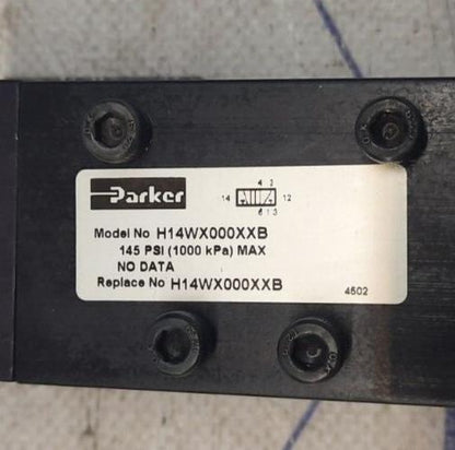 Parker H14WX000XXB 145 PSI (1000 kPa) MAX NO DATA