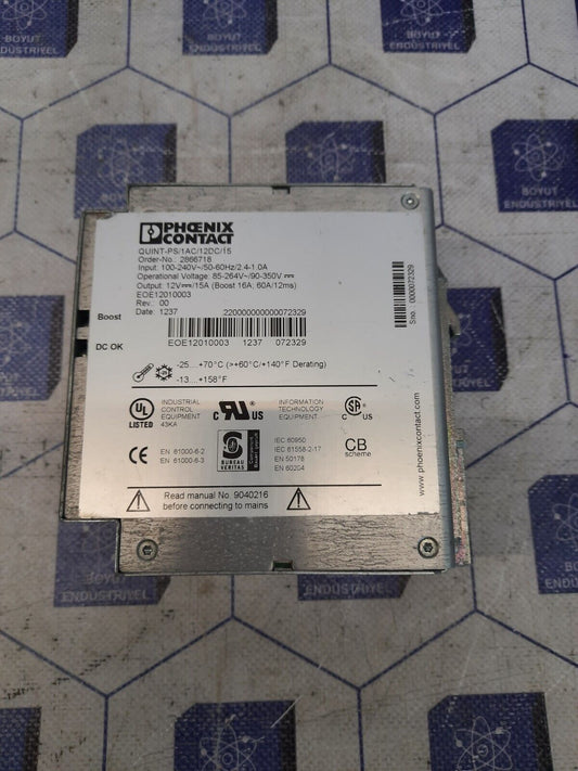 PHOENIX CONTACT QUINT-PS/1AC/12DC/15 -2866718 POWER SUPPLY