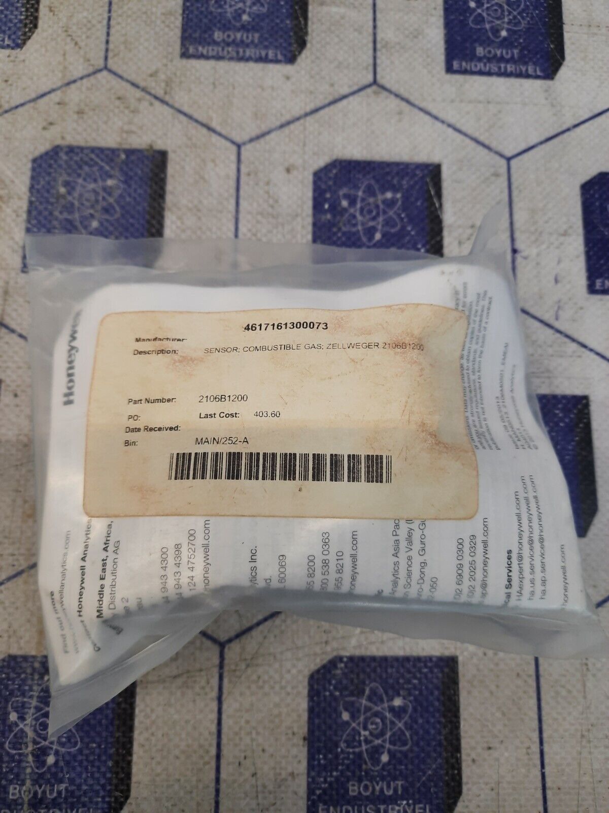 HONEYWELL 2106B1200 SENSEPOINT LEL COMBUSTIBLE GAS SENSOR