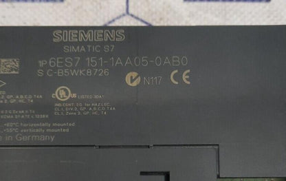 SIEMENS SIMATIC S7 1P 6ES7 151-1AA05-0AB0 INTERFACE MODULE
