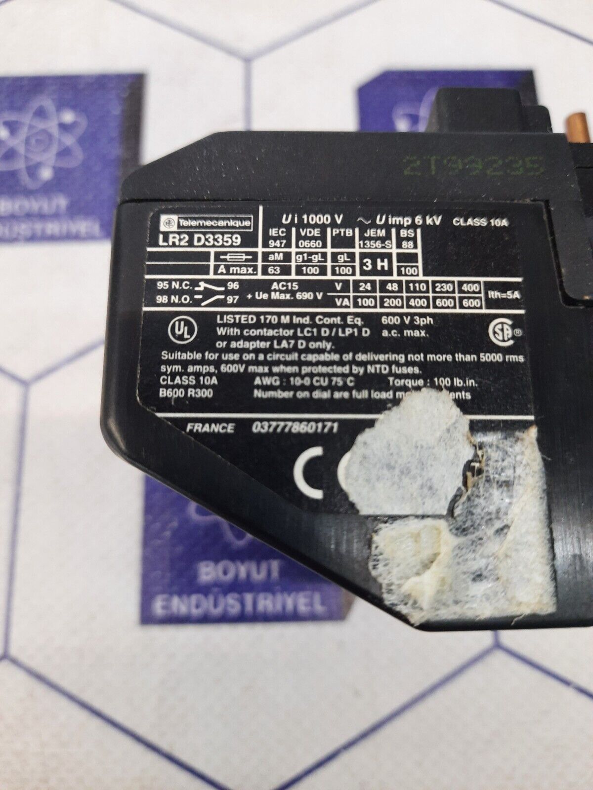 TELEMECANIQUE LR2 D3359 OVERLOAD RELAY