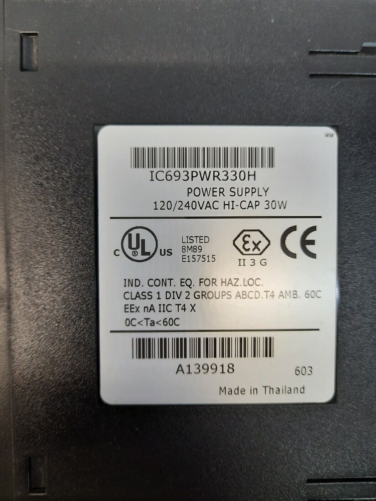 GE FANUC IC693PWR330H POWER SUPPLY