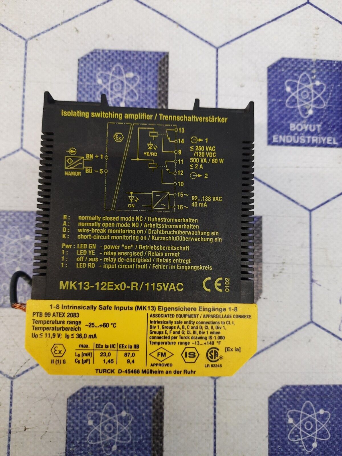TURCK MK13-12EX0-R 115VAC Switching Amplifier