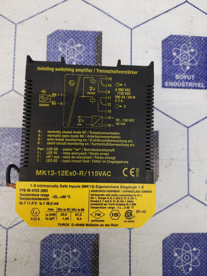 TURCK MK13-12EX0-R 115VAC Switching Amplifier