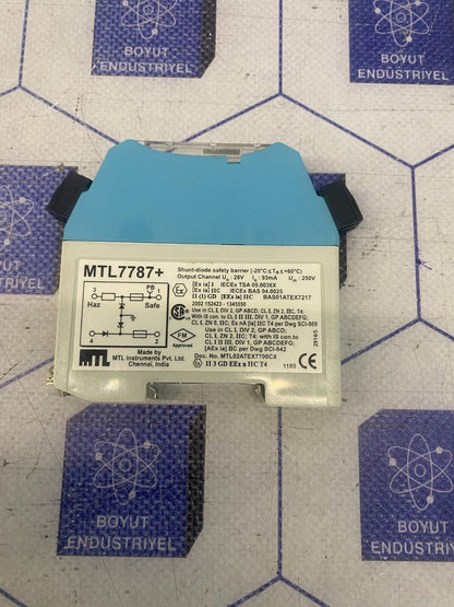 MTL 7787+ Shunt-diode Safety Barrier Output 28v 93ma