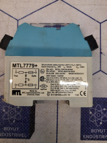 Mtl 7779+ shunt diode safety barrier 28v 93ma