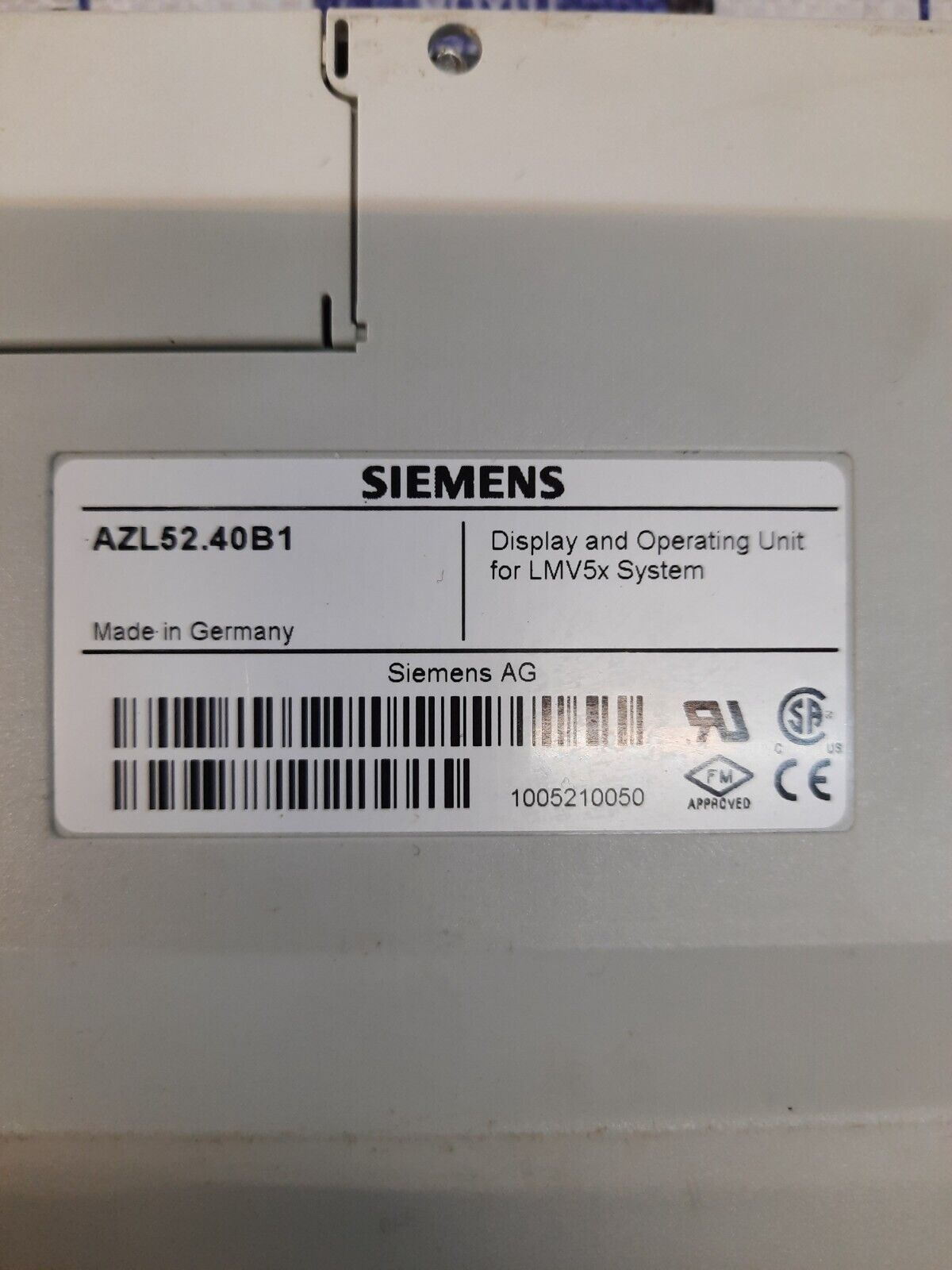 Siemens AZL52.40B1 Display And Operating Unit