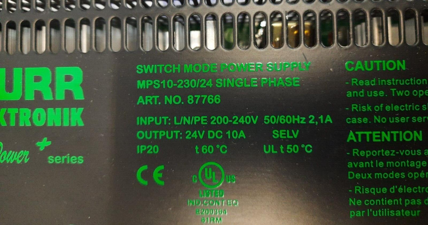 Murr Elektronik MPS10-230/24 Single Phase Switch Mode Power Supply