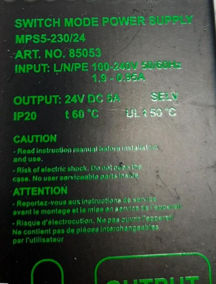 MURR ELECTRONICS MPS5-230/24 Switch Mode Power Supply