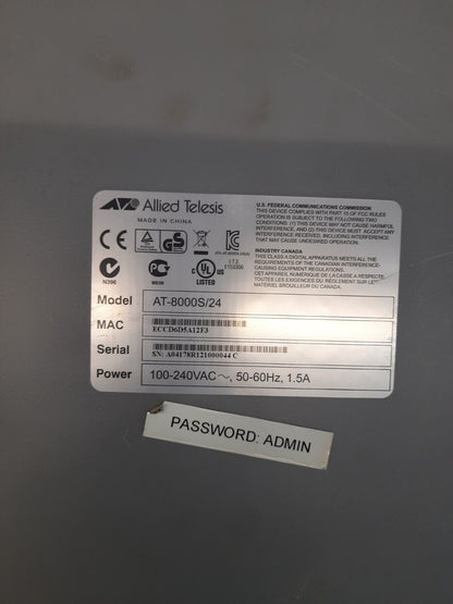 ALLIED TELESIS AT-8000S/24 FAST ETHERNET SWITCH