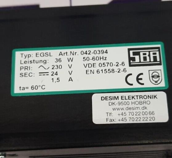 SBA EGSL 042-0394 POWER SUPPLY