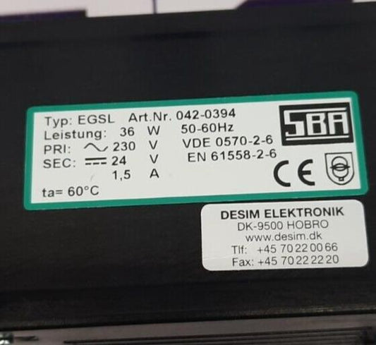 SBA EGSL 042-0394 POWER SUPPLY