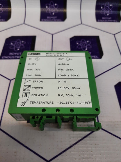 PHOENİX CONTACT MCR-C-U/I-4-A(Art Nr:2781657) Isolated Sıgnal Converter