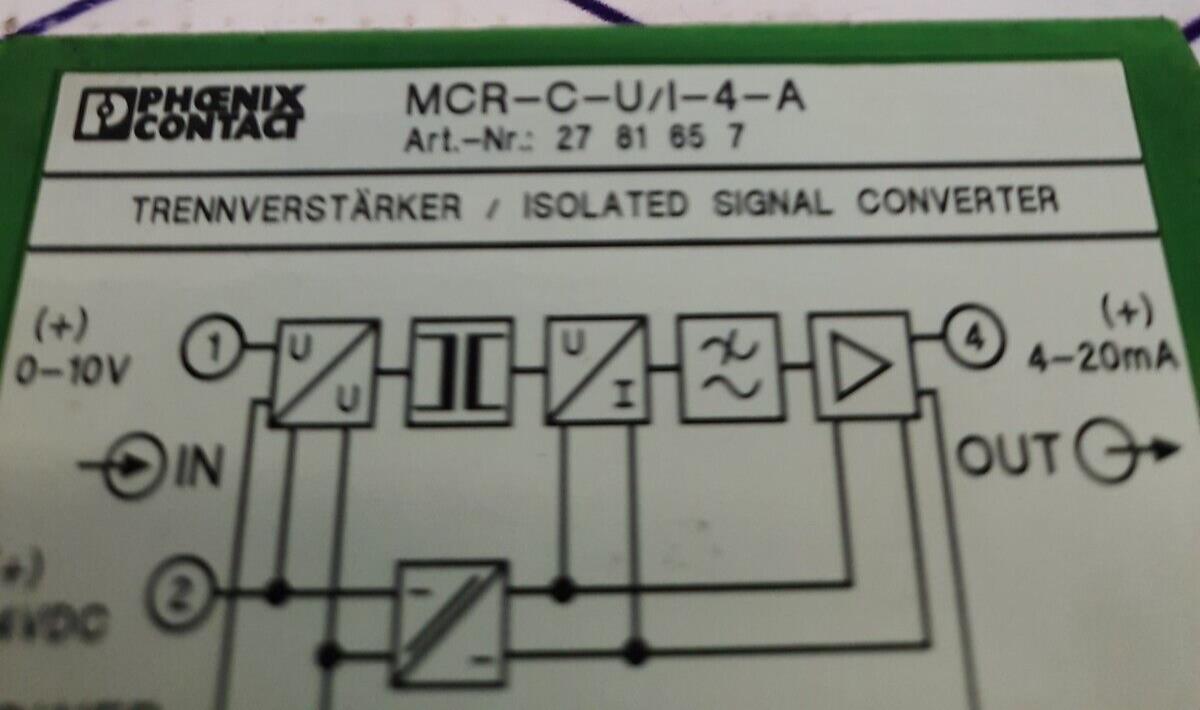 PHOENİX CONTACT MCR-C-U/I-4-A(Art Nr:2781657) Isolated Sıgnal Converter