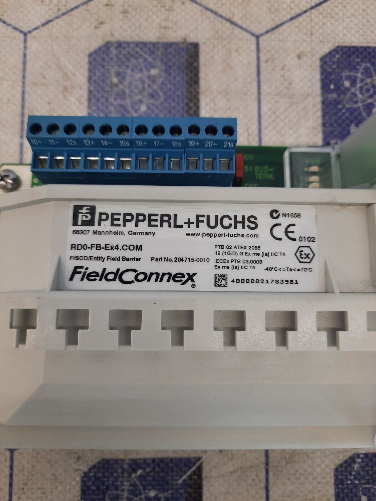 PEPPERL+FUCHS RD0-FB-EX4.COM FIELD CONNEX FISCO/ENTITY FIELD BARRIER