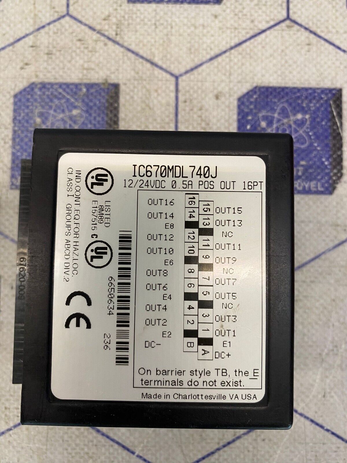 GE FANUC IC670MDL740J Field Control bus Interface 16PT 24VDC 0.5A