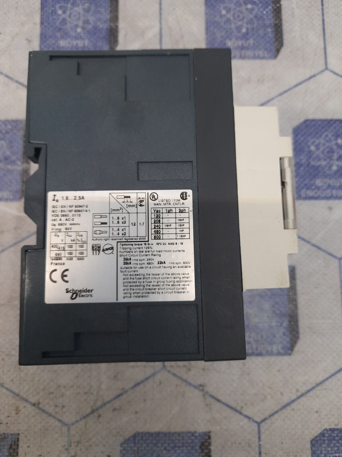 TELEMECANIQUE GV3ME07 Motor Circuit Breaker 1.6...2.5A