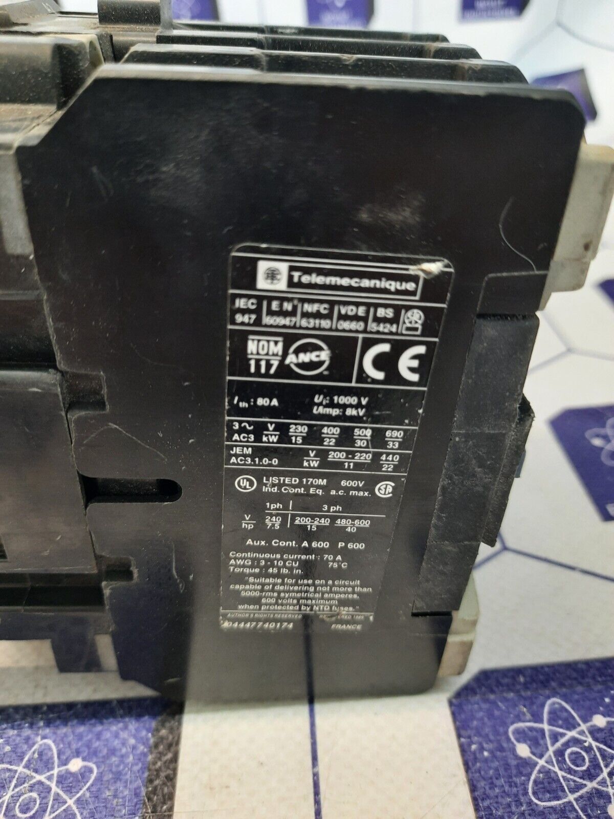 TELEMECANIQUE LC1 D5011 CONTACTOR
