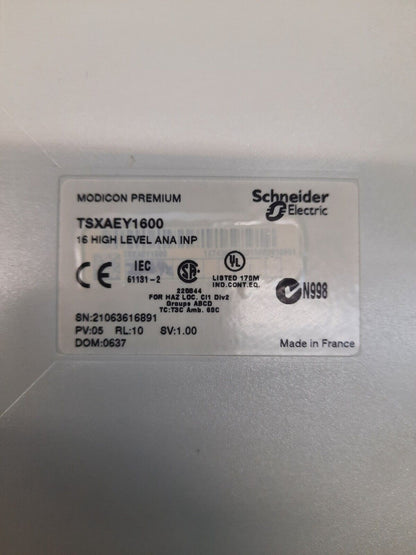 SCHNEIDER ELECTRIC TSXAEY1600 100/240 VAC 26W POWER SUPPLY